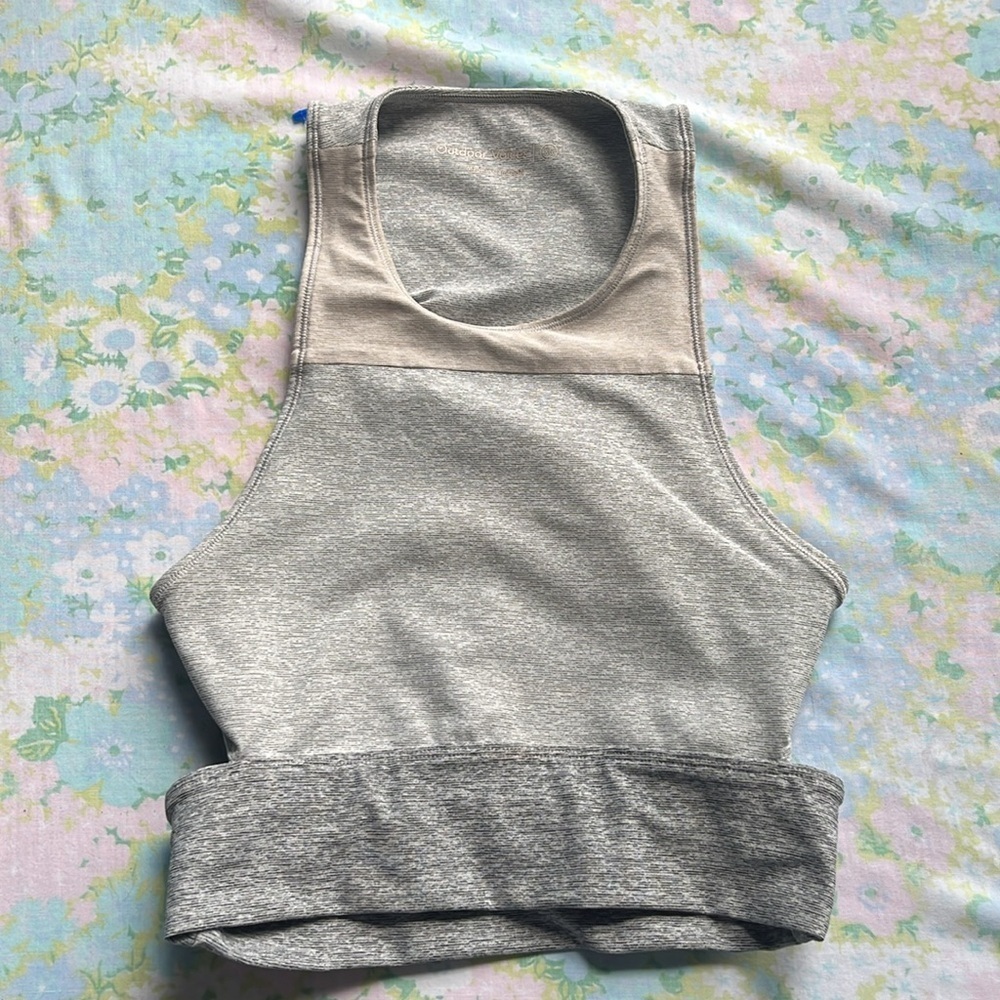Outdoor Voices | Colorblock High Neck Sports Bra XS Gray Cutout Activewear - Picture 3 of 6